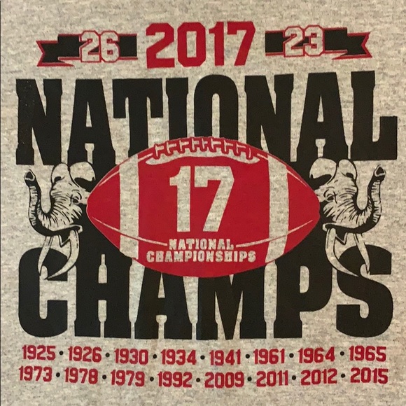 Gildan UA 2017 National Champs L T-shirt Roll Tide - Picture 3 of 4